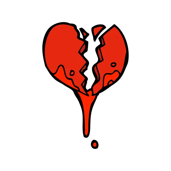 Popraskané Valentýnské srdce — Stockový vektor