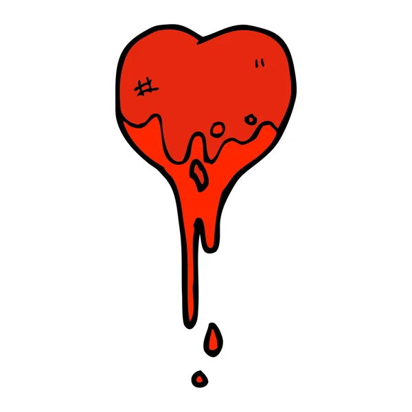 Tatuaje sangriento corazón — Vector de stock