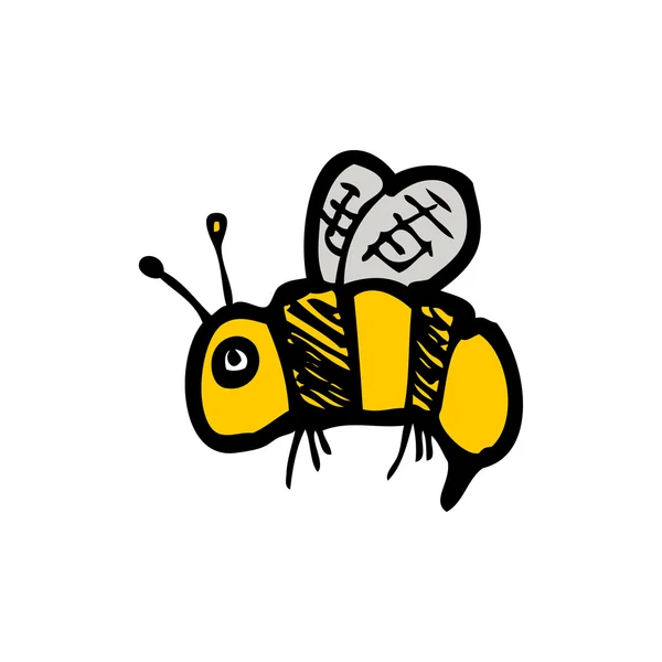 Beyaz arkaplanda arı — Stok Vektör