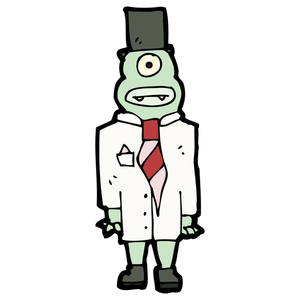 Monster in top hat — Stockvector