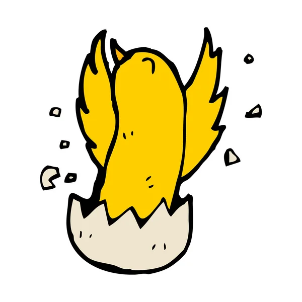 Bird cracking out of egg — Stock Vector