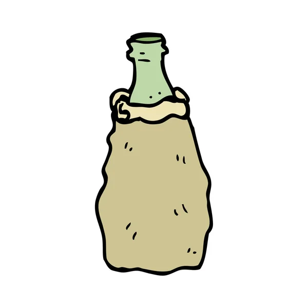Botella en bolsa — Vector de stock