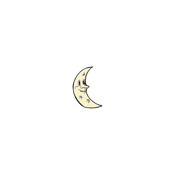Retro crescent moon — Stock Vector