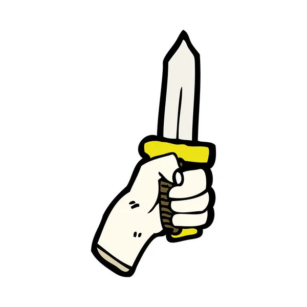 Mano con cuchillo — Vector de stock