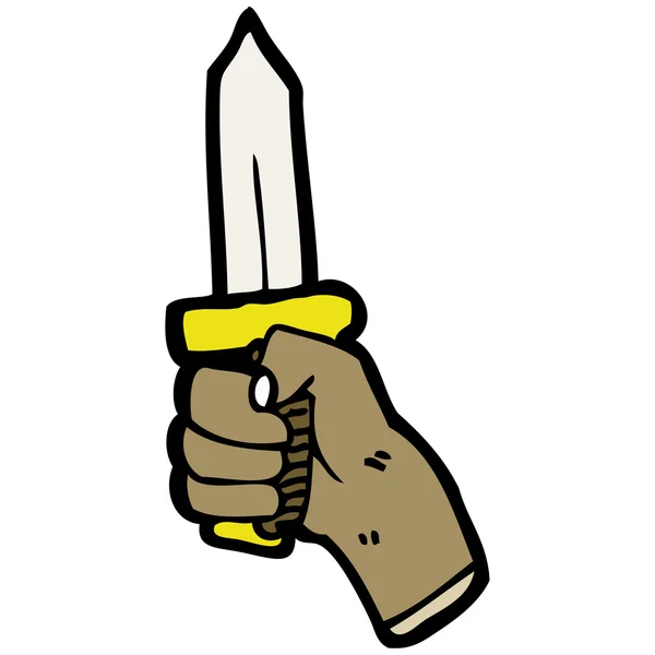 Hand with knife — Stock Vector