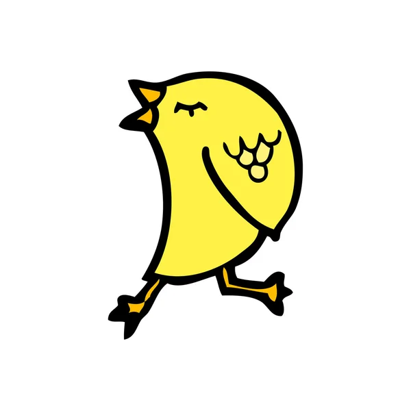 Oiseau jaune drôle — Image vectorielle