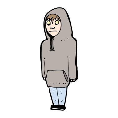Teen in hooded top clipart