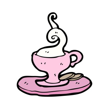 dumanı tüten kahve ile bisküvi