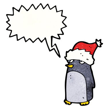 Penguen Noel şapka