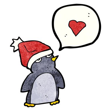 Penguen Noel şapka