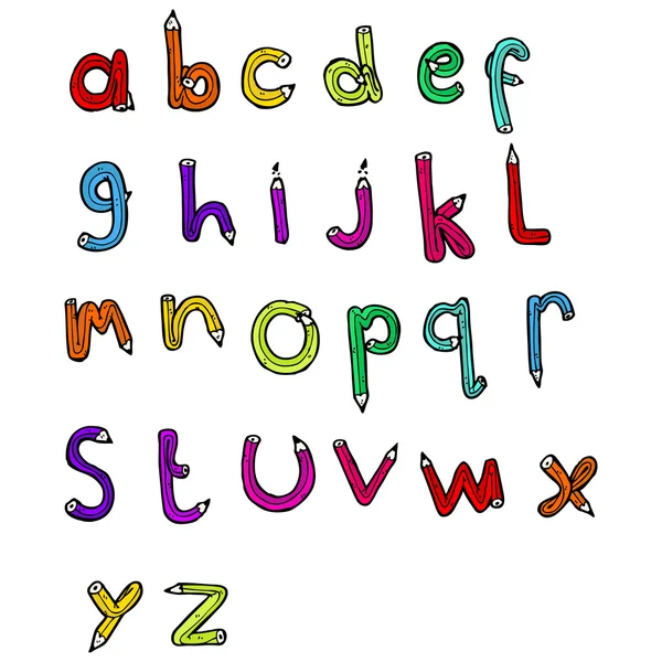 Alphabet crayon en forme — Image vectorielle