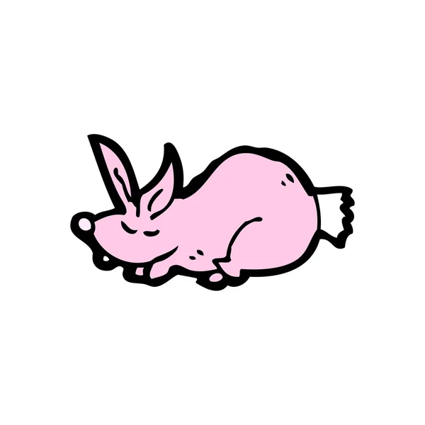 Sleeping pink rabbit — Stock Vector