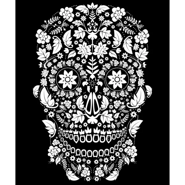 Day of the dead skull flower — Stock Vector