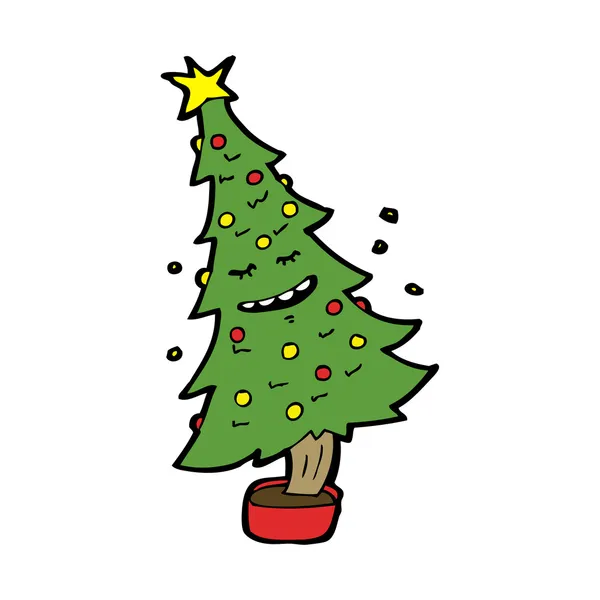 Gelukkig dansende kerstboom — Stockvector