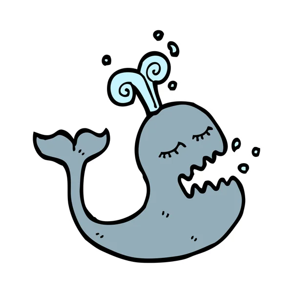 水の噴出クジラ — ストックベクタ