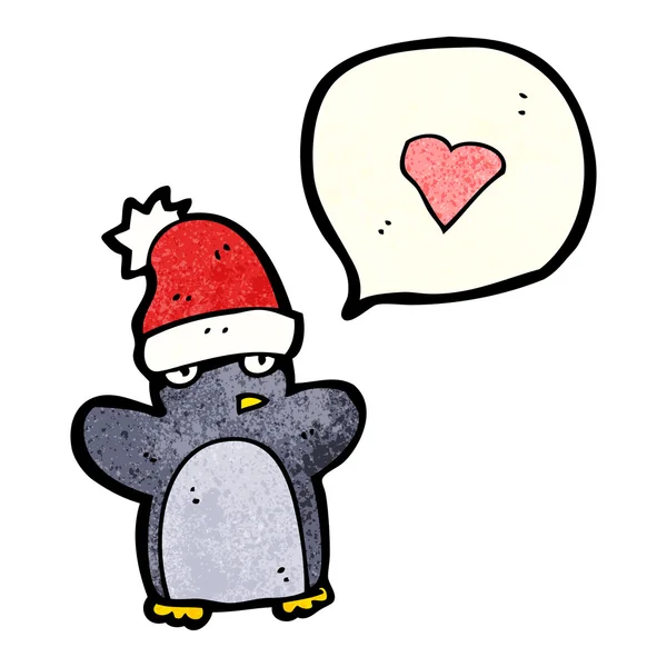 Pingvin i jul hatt — Stock vektor