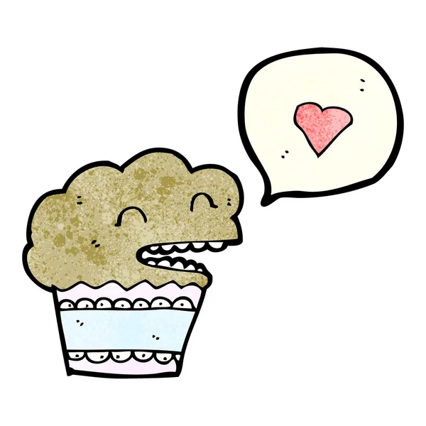 Muffin heureux amoureux — Image vectorielle