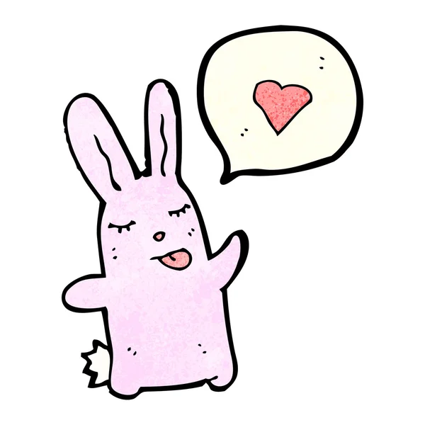 可爱的粉红色兔子伸出舌头 — 图库矢量图片