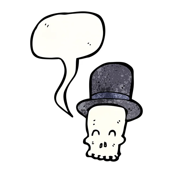 Spooky kafatası içinde üst şapka — Stok Vektör