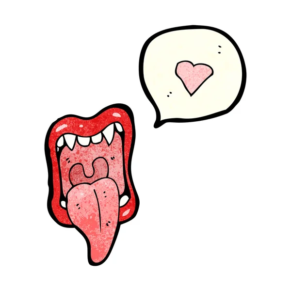 Shouting mouth with love heart — Stock Vector