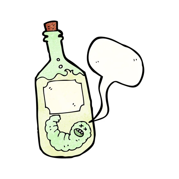 龙舌兰酒瓶与蠕虫 — 图库矢量图片