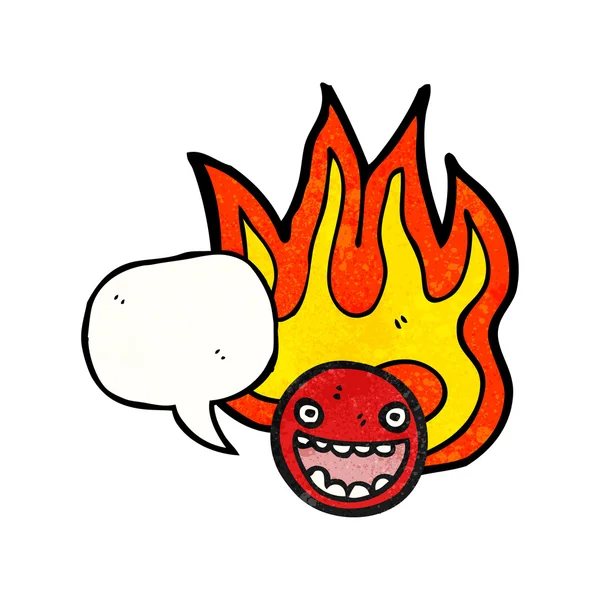 Flammande emoticon ansikte — Stock vektor