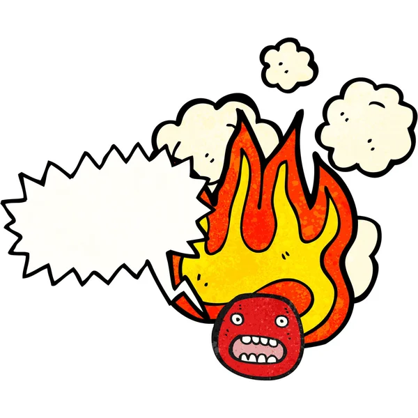 Emoticon flamejante rosto — Vetor de Stock