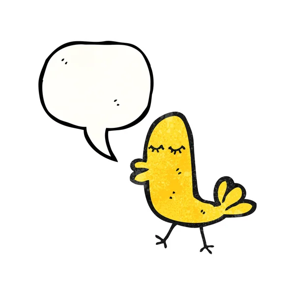 Pássaro amarelo engraçado — Vetor de Stock