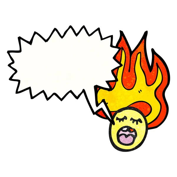 Flaming emoticon face symbol — Stock Vector