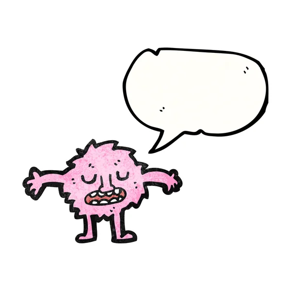Pequeno monstro peludo rosa — Vetor de Stock