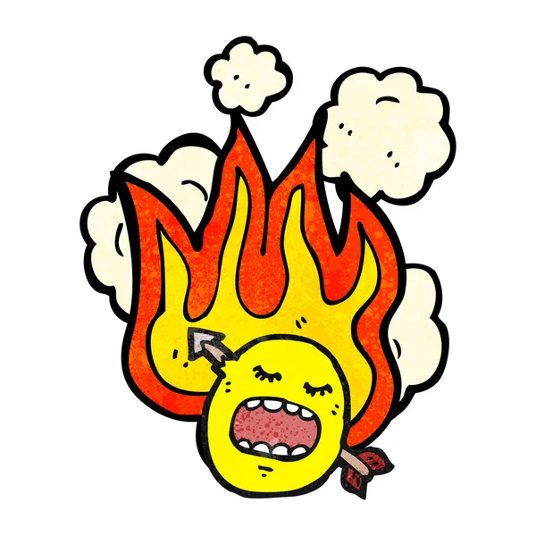 Flaming emoticon gezicht — Stockvector