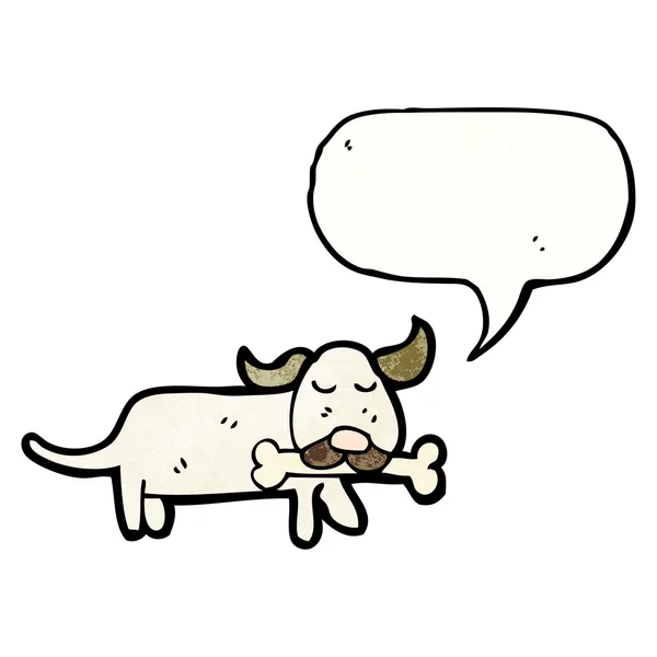 Perro con hueso — Vector de stock