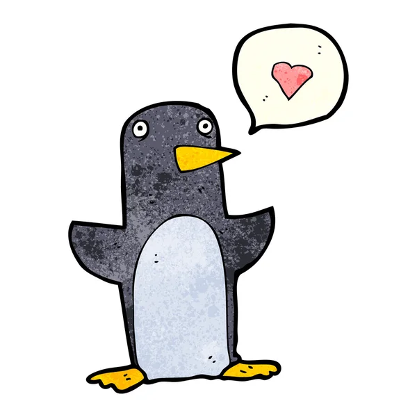 Penguin with speech bubble — Stock Vector