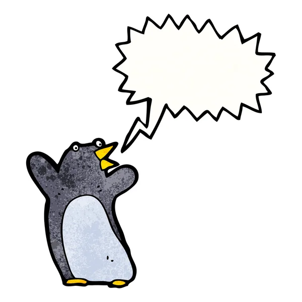 Roliga pingvin med pratbubblan — Stock vektor