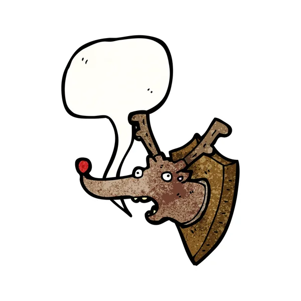 Фаршированная и смонтированная голова оленя — стоковый вектор
