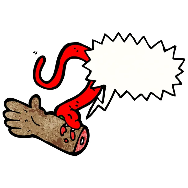 Ядовитая змея кусающая руку — стоковый вектор