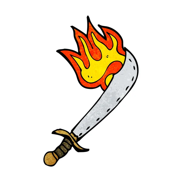 Flaming sword — Stock Vector