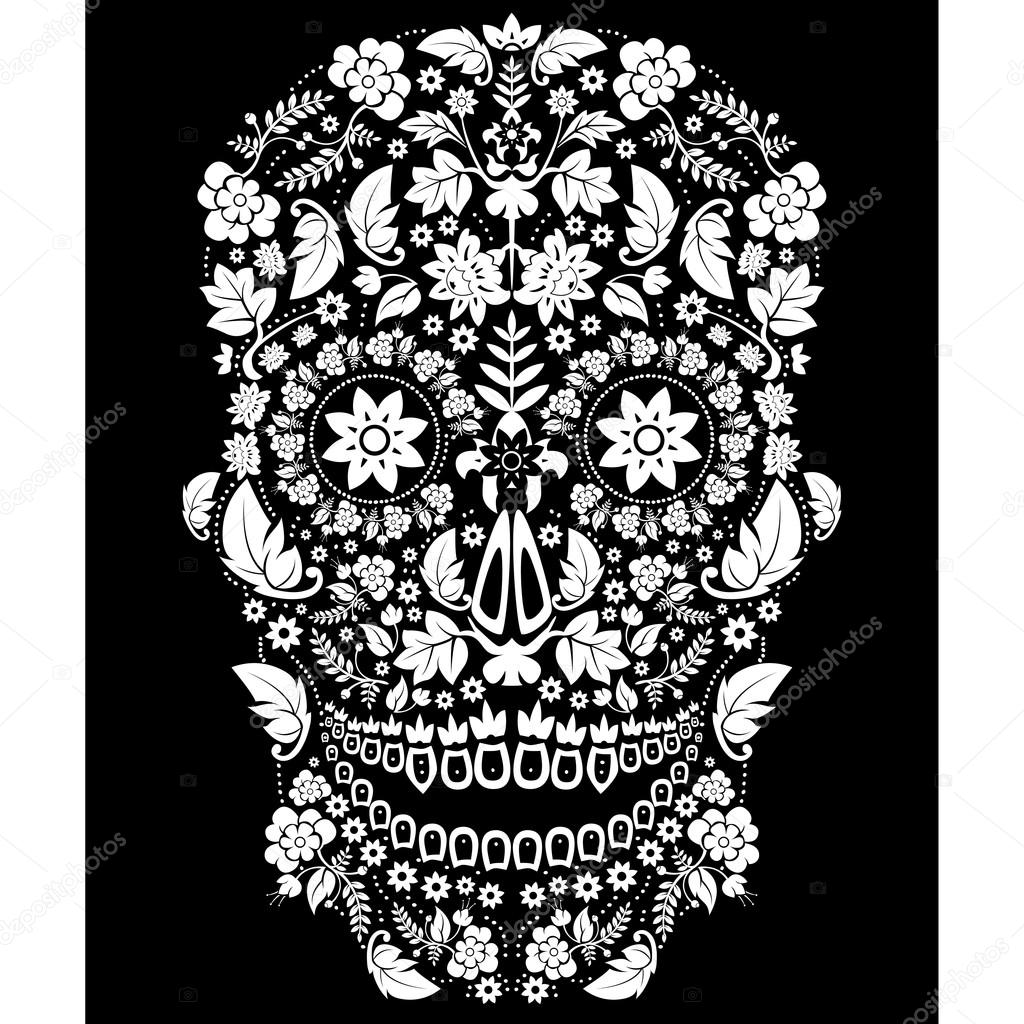 Day of the dead skull flower Stock Vector Image by ©lineartestpilot