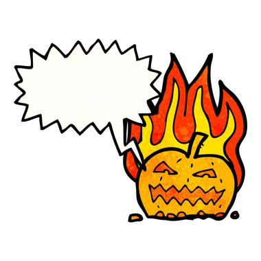 yanan halloween balkabağı