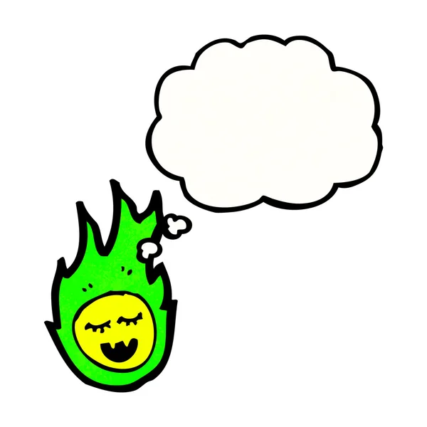 Spooky green fireball — Stock Vector