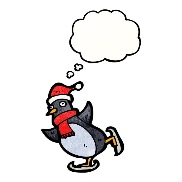 Pinguim-patinador no gelo — Vetor de Stock