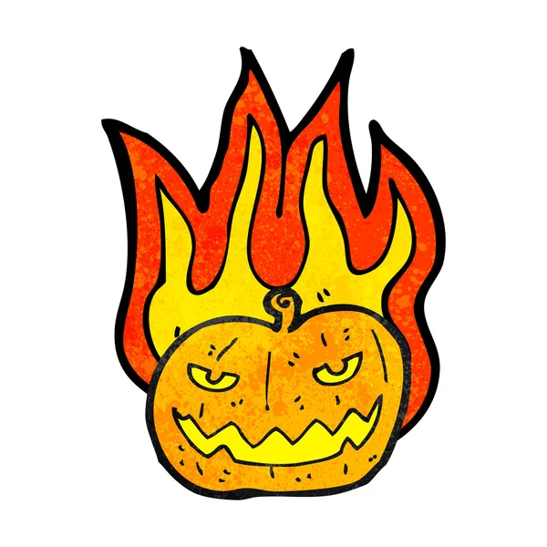 Płonące halloween dynia — Wektor stockowy