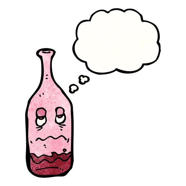 Drunk red wine bottle — Stock Vector