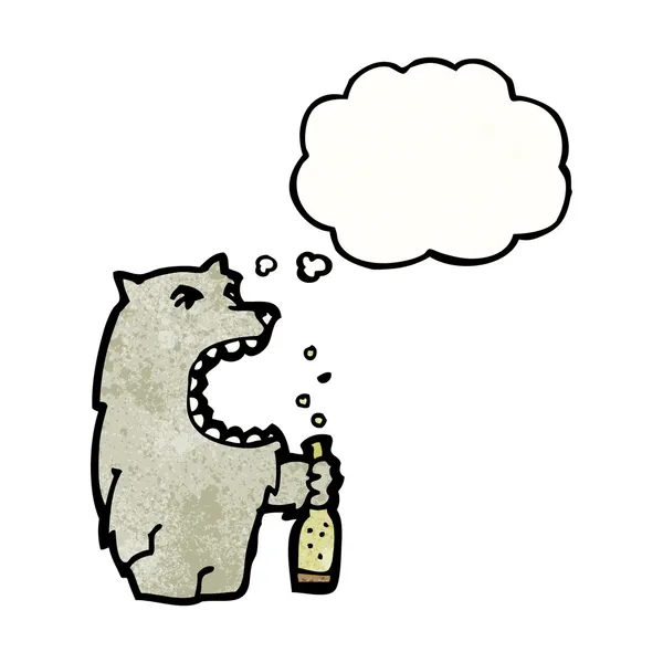 Wolf bebendo cerveja —  Vetores de Stock
