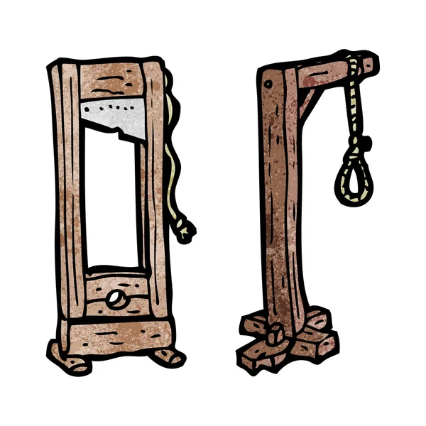 Noose y guillotina — Vector de stock