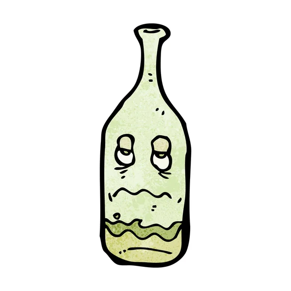 Dronken wijn fles — Stockvector