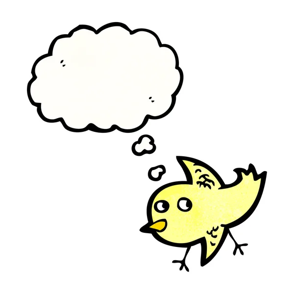Pequeño pájaro amarillo divertido — Vector de stock