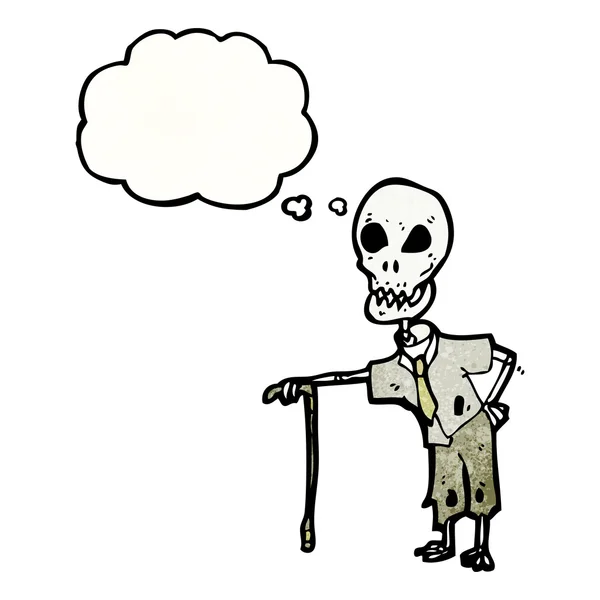 Viejo esqueleto hombre — Vector de stock