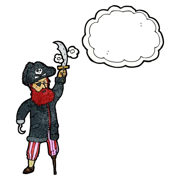 思考バブルと海賊大尉 — ストックベクタ