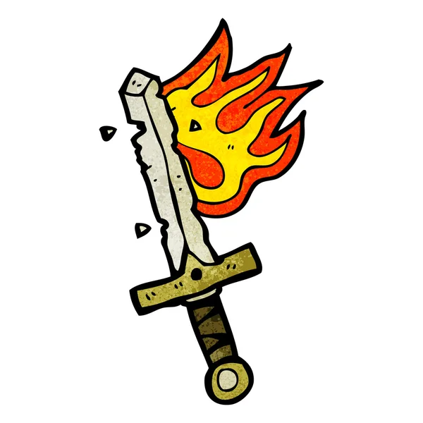 Flaming sword — Stock Vector